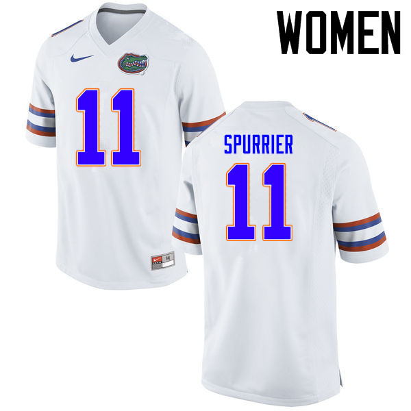 Women Florida Gators #11 Steve Spurrier College Football Jerseys Sale-White - Click Image to Close